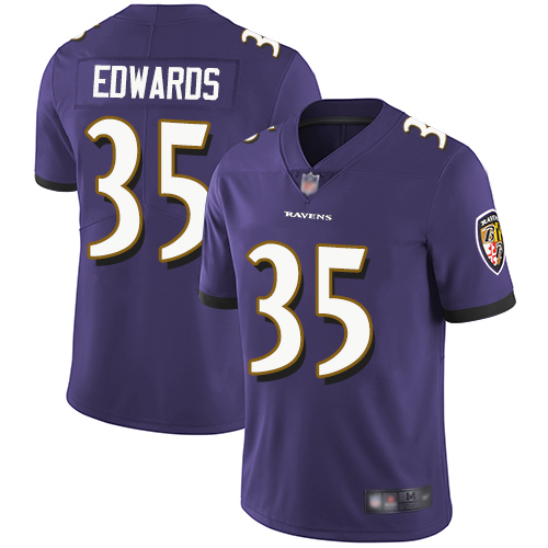 Baltimore Ravens Limited Purple Men Gus Edwards Home Jersey NFL Football #35 Vapor Untouchable->youth nfl jersey->Youth Jersey